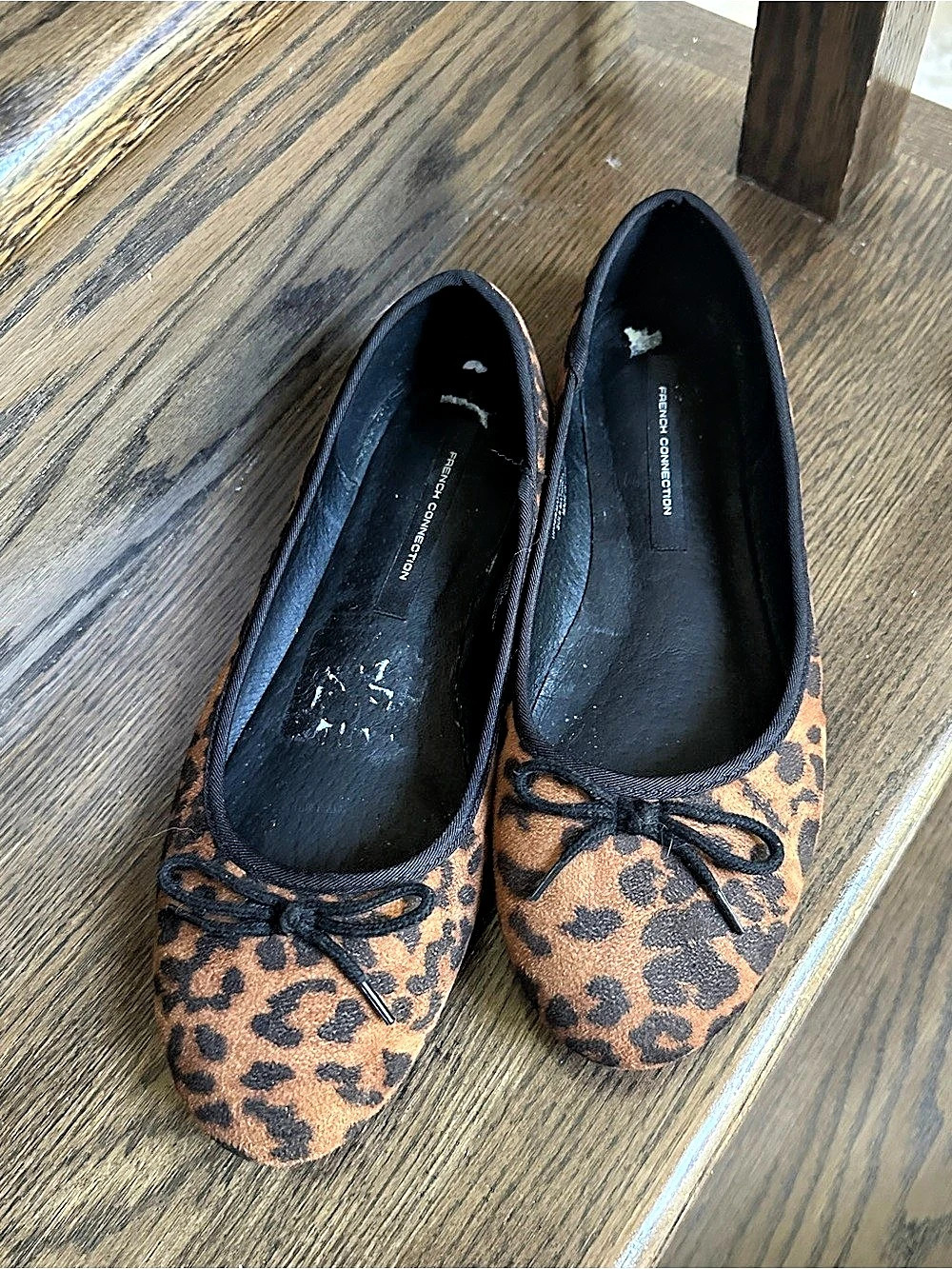 French Connection "Diana" Leopard Print Vegan Suede Ballet Flats - Size US 9 - Picture 4 of 9